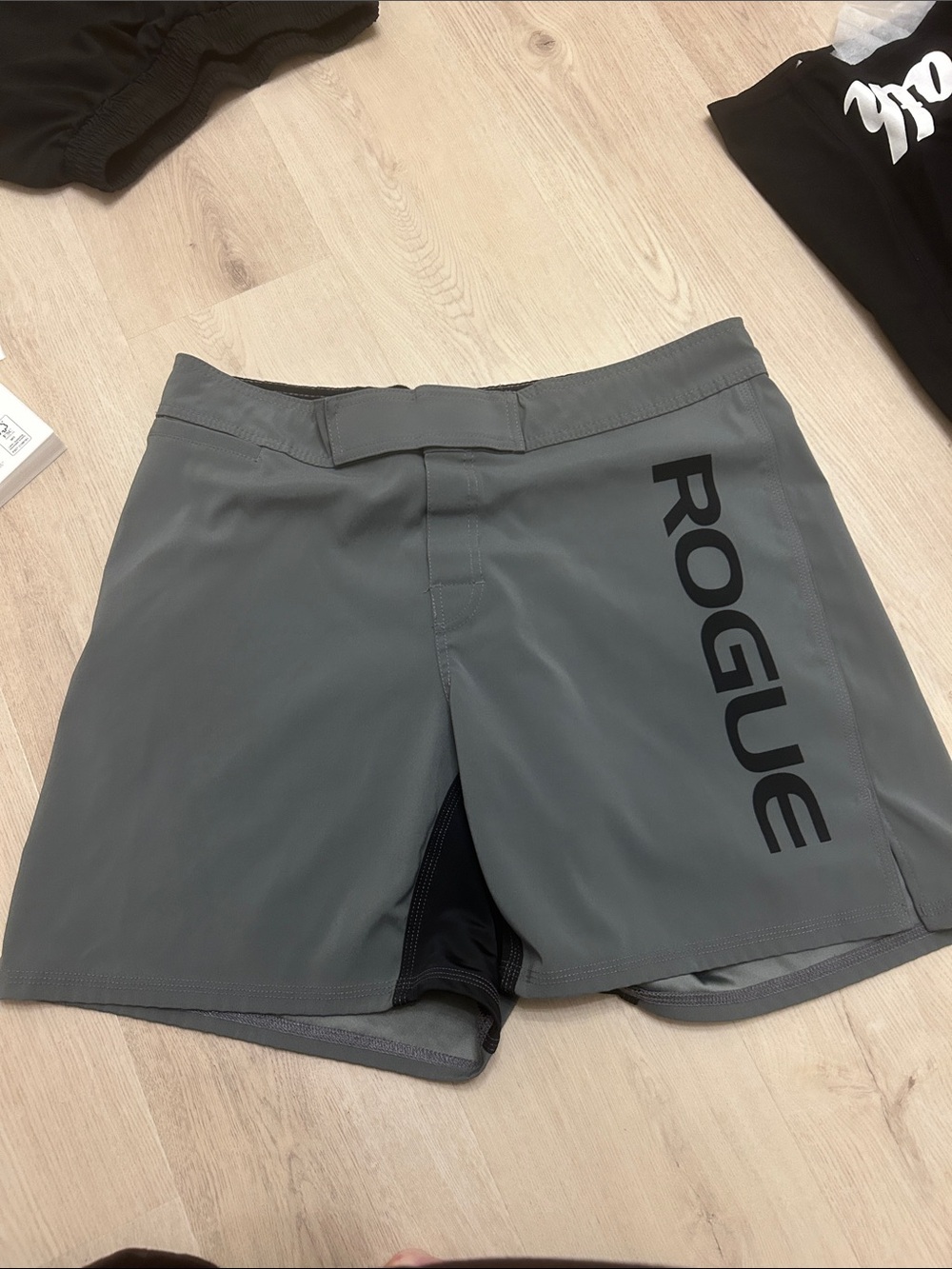 Rogue Men's Gray Athletic Shorts with Bold Logo